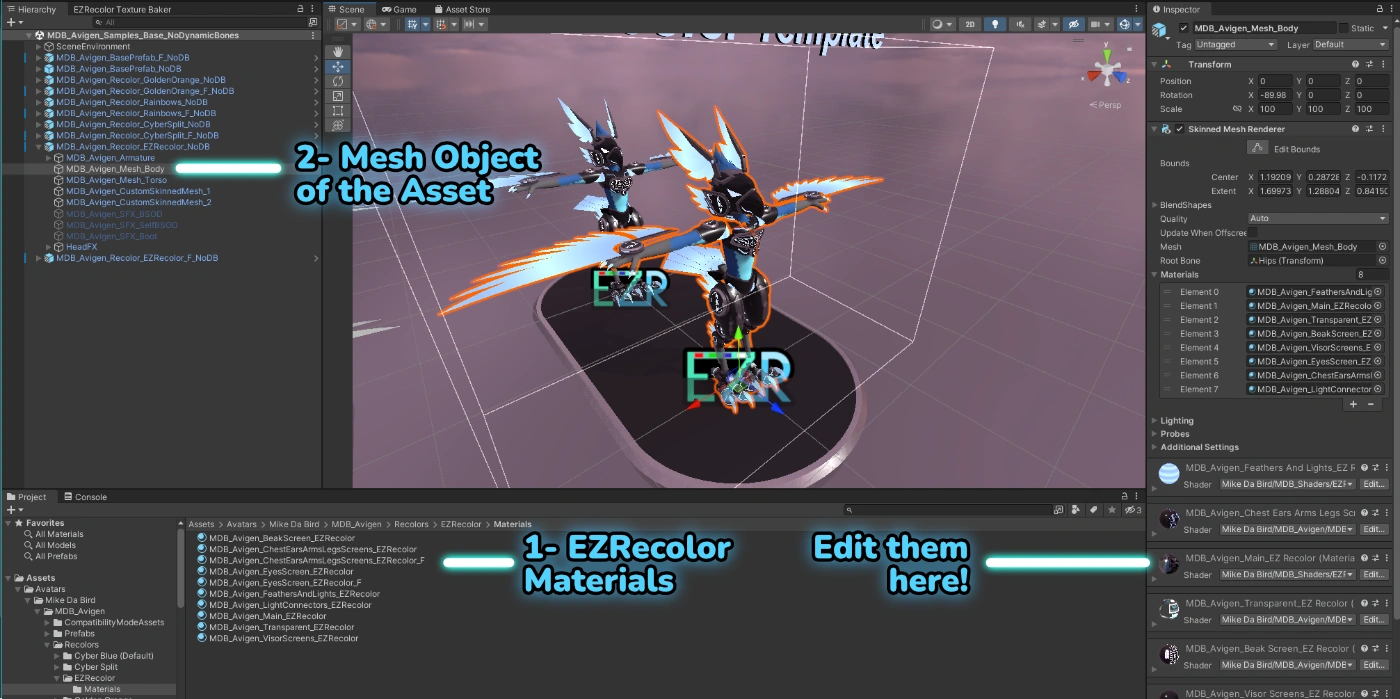 EZRecolor Material example from the Avigen